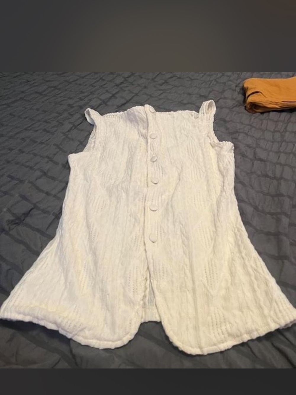 Button-Front Cream Knit Tank Top